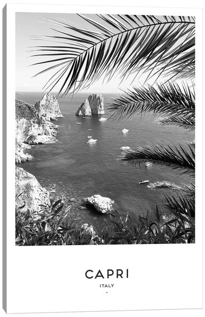 Capri Italy Black And White Canvas Art Print
