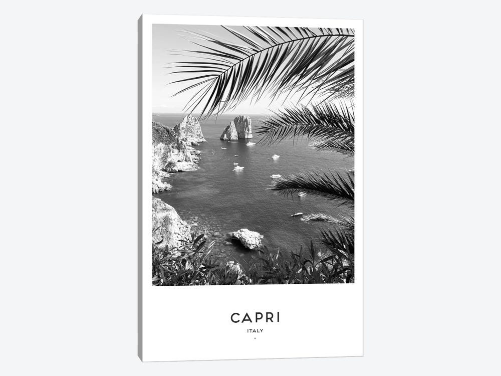 Capri Italy Black And White by Naomi Davies 1-piece Canvas Artwork