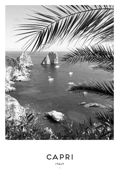 Tropical Beaches: Capri Italy Black And White by Naomi Davies