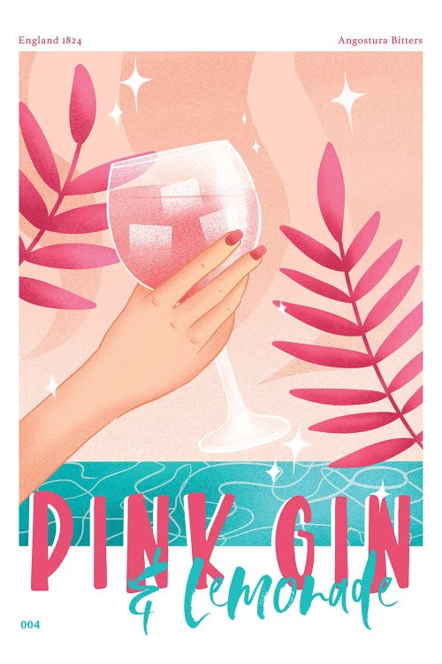 Retro Pink Gin And Lemonade