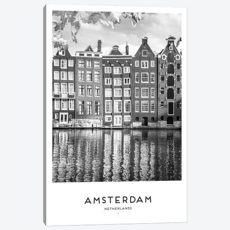 Amsterdam Netherlands Black And White Canvas Print #NMD173} by Naomi Davies Canvas Art Print