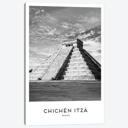Chichen Itza Mexico Black And White Canvas Print #NMD20} by Naomi Davies Art Print