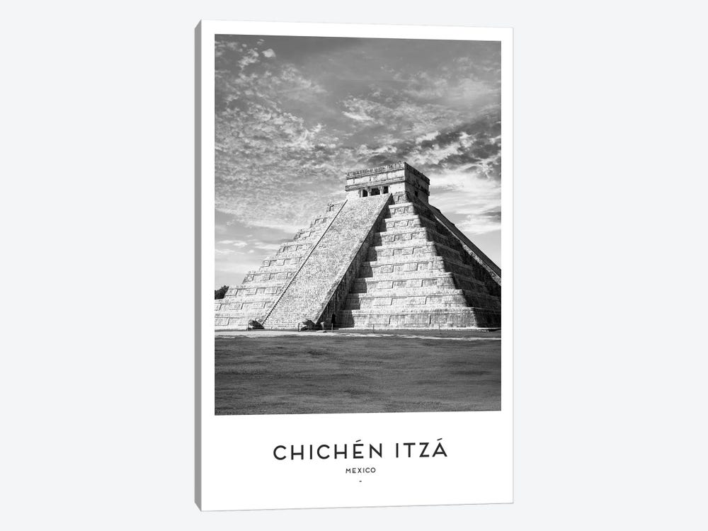 Chichen Itza Mexico Black And White by Naomi Davies 1-piece Canvas Print