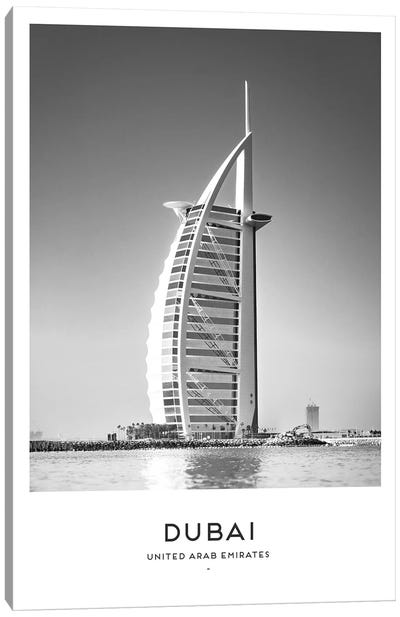 Dubai UAE Black And White Canvas Art Print - United Arab Emirates Art