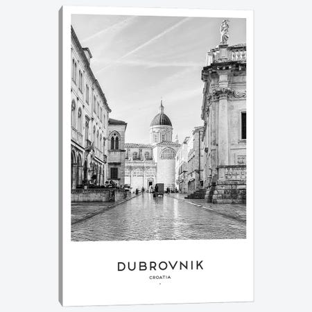 Dubrovnik Croatia Black And White Canvas Print #NMD23} by Naomi Davies Canvas Art Print
