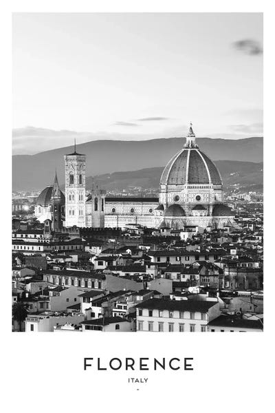Tuscany: Florence Italy Black And White by Naomi Davies