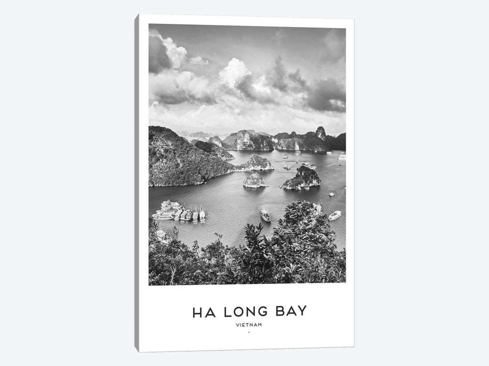 Ha Long Bay Vietnam Black And White by Naomi Davies 1-piece Canvas Print