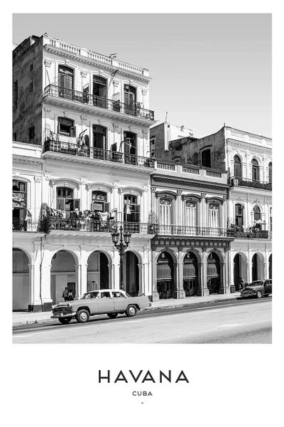 Cuba: Havana Cuba Black And White by Naomi Davies