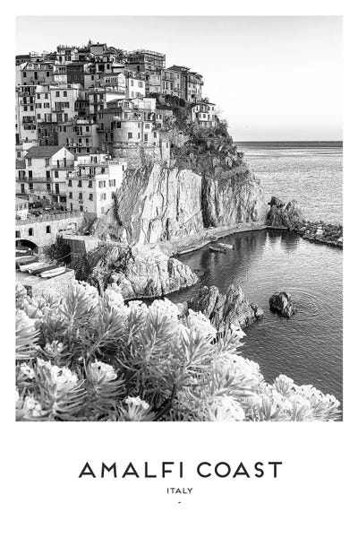 Large Photography - Canvas Prints: Amalfi Coast Black And White by Naomi Davies