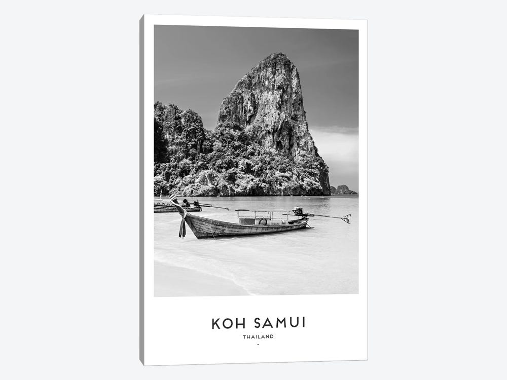 Koh Samui Thailand Black And White by Naomi Davies 1-piece Canvas Art