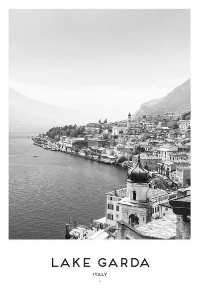 Lake Garda Italy Black And White by Naomi Davies acrylic art print