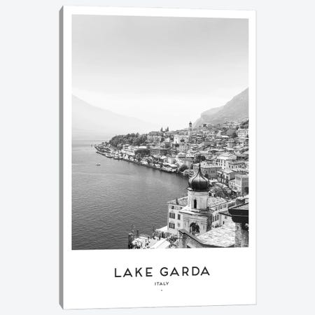 Lake Garda Italy Black And White Canvas Print #NMD36} by Naomi Davies Canvas Art Print