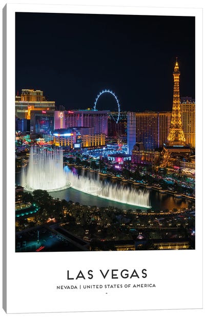 Las Vegas USA Canvas Art Print - Las Vegas Travel Posters