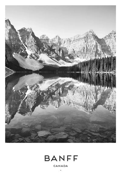 Alberta: Banff Canada Black And White by Naomi Davies