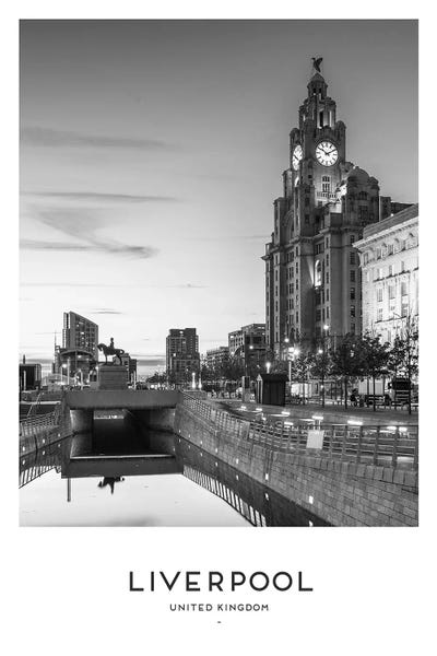 Liverpool Black And White by Naomi Davies framed wall art
