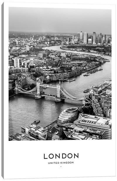 London England Black And White Canvas Art Print - Naomi Davies