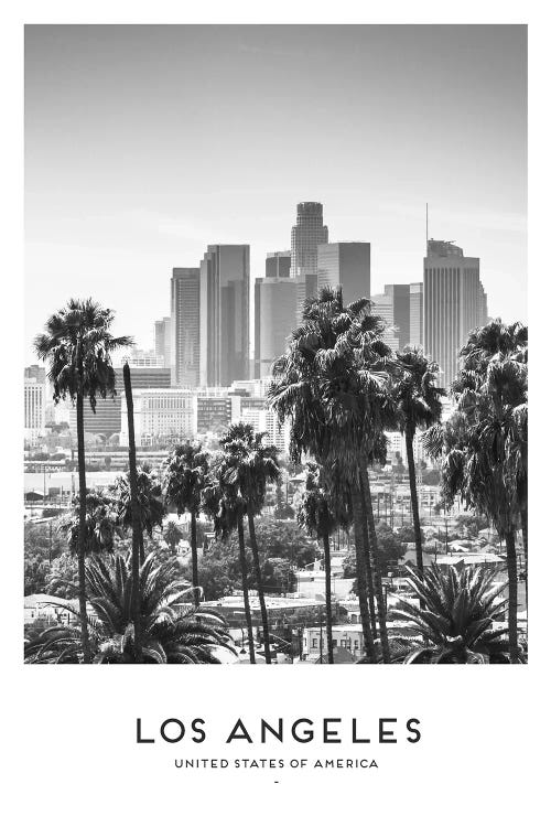 Los Angeles USA Black And White by Naomi Davies wall art