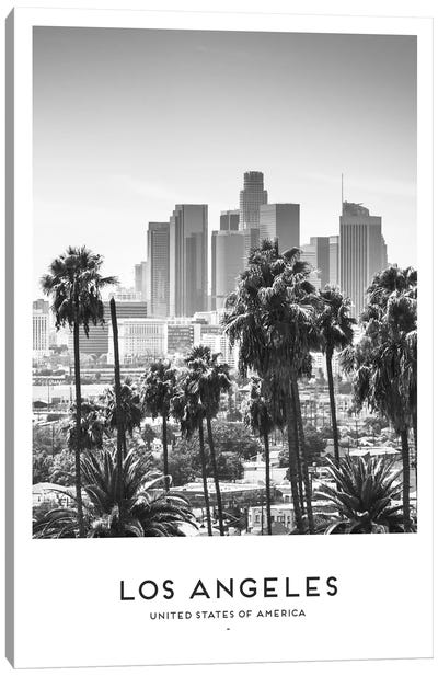 Los Angeles USA Black And White Canvas Art Print - Los Angeles Travel Posters