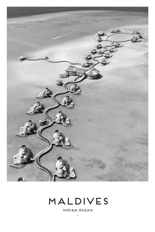 Maldives Black And White by Naomi Davies wall art