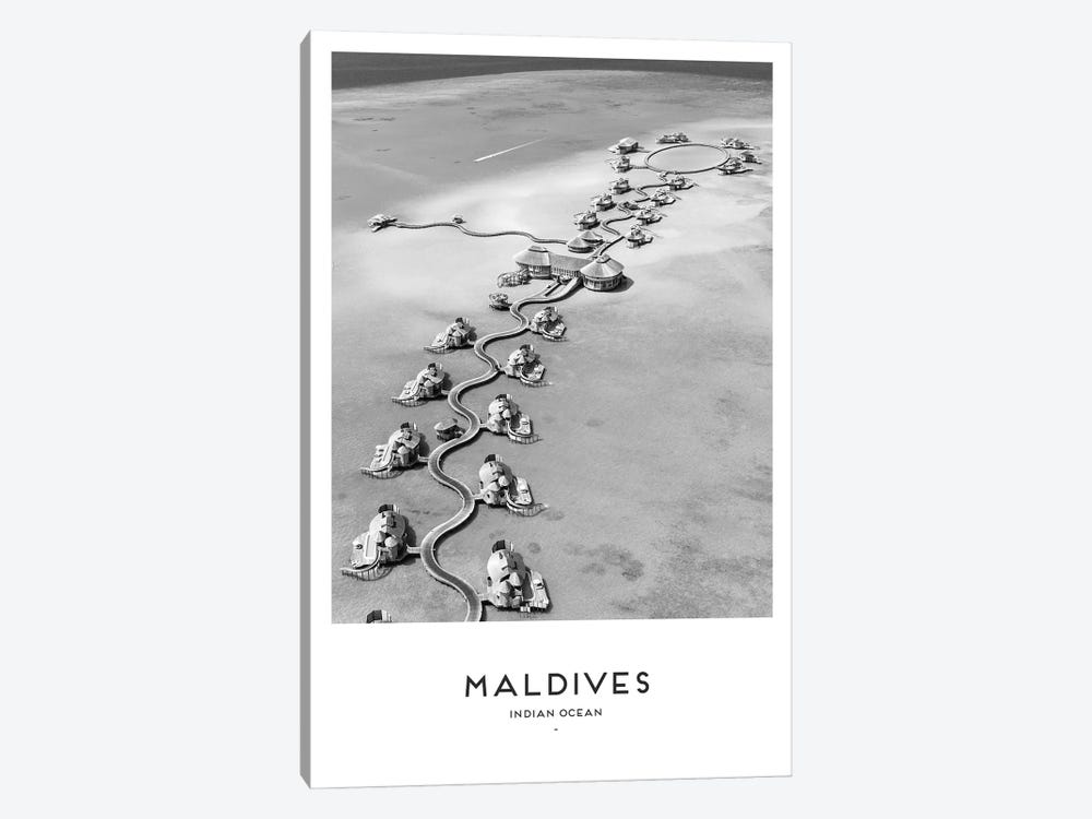 Maldives Black And White by Naomi Davies 1-piece Canvas Art