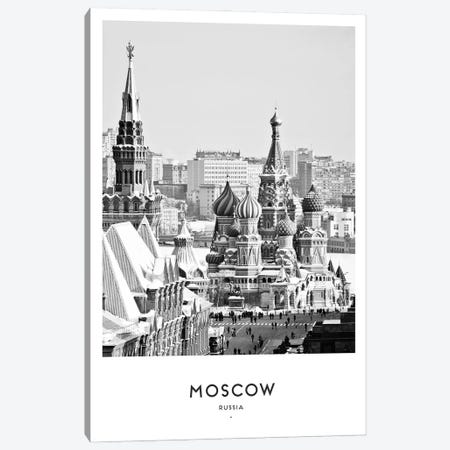 Moscow Russia Black And White Canvas Print #NMD49} by Naomi Davies Canvas Art Print