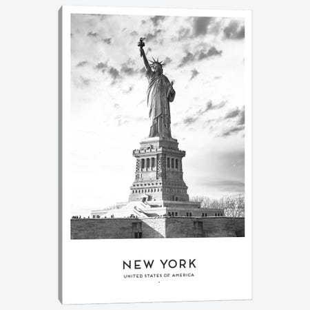 New York Statue Of Liberty Black And White Canvas Print #NMD51} by Naomi Davies Canvas Wall Art