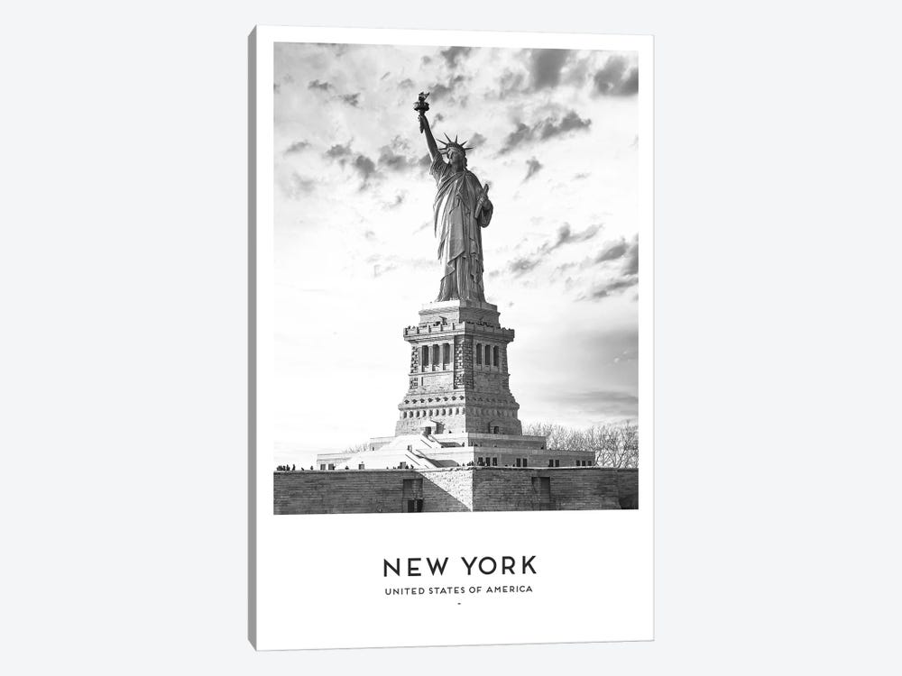 New York Statue Of Liberty Black And White by Naomi Davies 1-piece Art Print