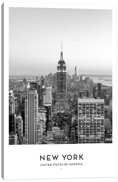 New York USA Black And White Canvas Art Print - Naomi Davies