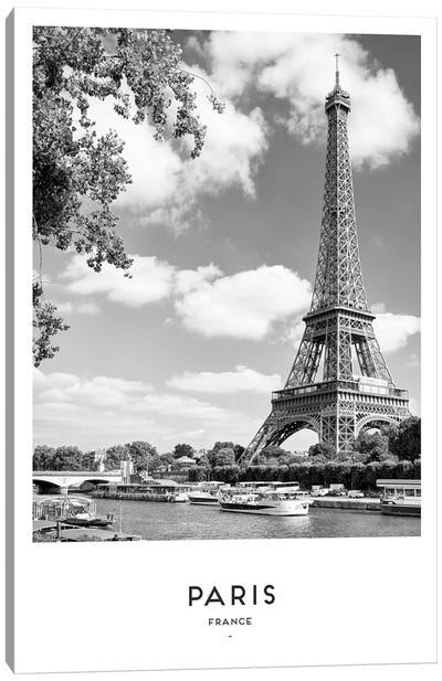 Paris France Black And White Canvas Art Print - The Eiffel Tower