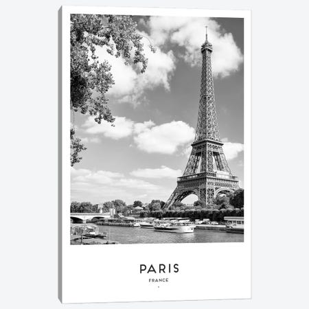 Paris France Black And White Canvas Print #NMD55} by Naomi Davies Canvas Print