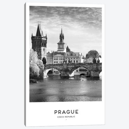Prague Czech Republic Black And White Canvas Print #NMD59} by Naomi Davies Canvas Art