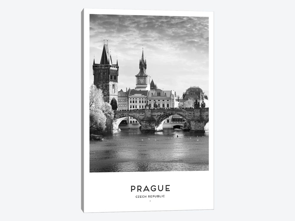 Prague Czech Republic Black And White by Naomi Davies 1-piece Art Print