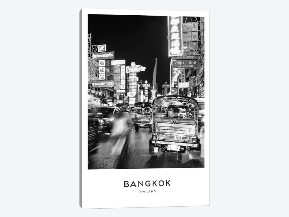 Bangkok Black And White by Naomi Davies 1-piece Canvas Wall Art