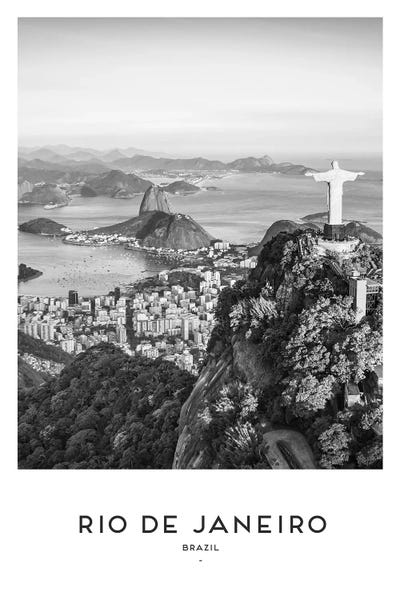 South America: Rio Brazil Black And White by Naomi Davies