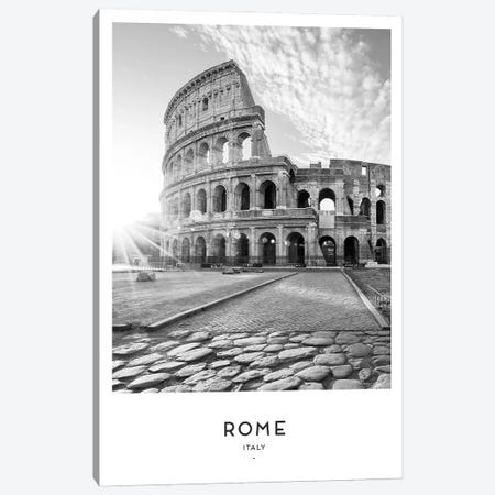 Rome Italy Black And White Canvas Print #NMD65} by Naomi Davies Canvas Wall Art