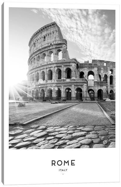 Rome Italy Black And White Canvas Art Print - Rome Travel Posters