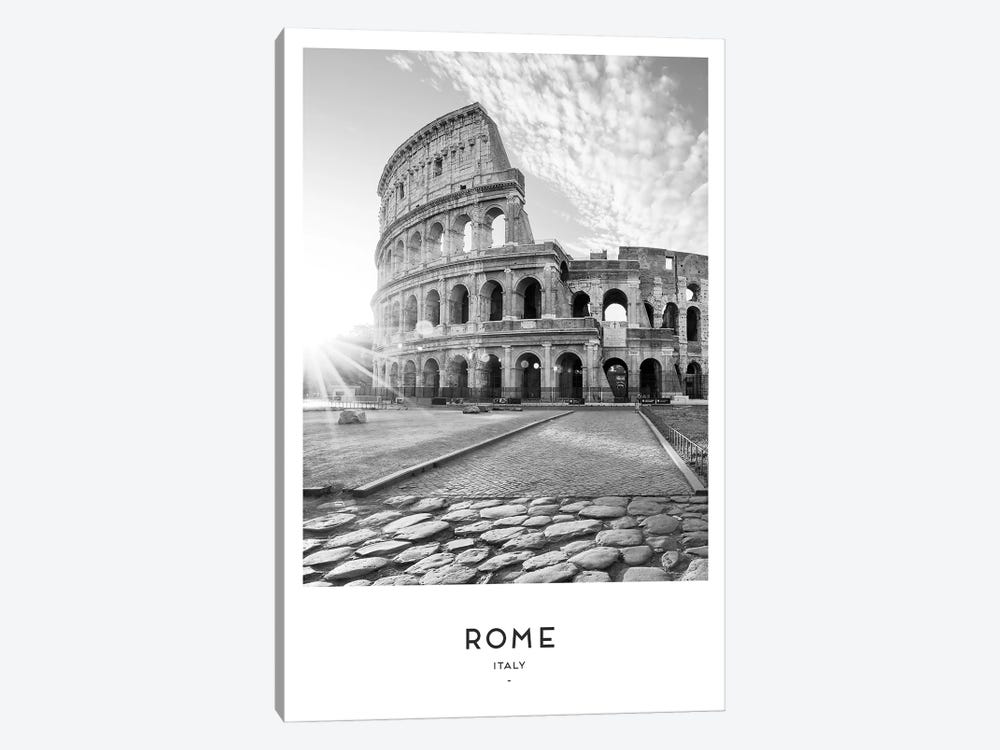 Rome Italy Black And White by Naomi Davies 1-piece Canvas Art