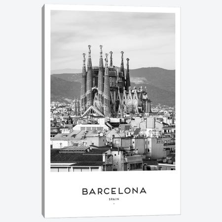 Barcelona Spain Black And White Canvas Print #NMD6} by Naomi Davies Canvas Art