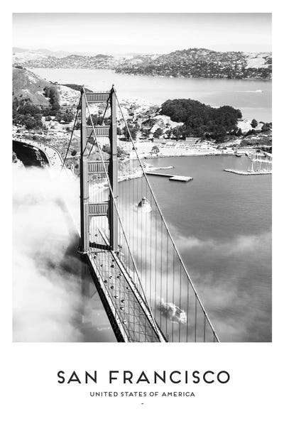 Golden Gate Bridge: San Francisco Black And White by Naomi Davies