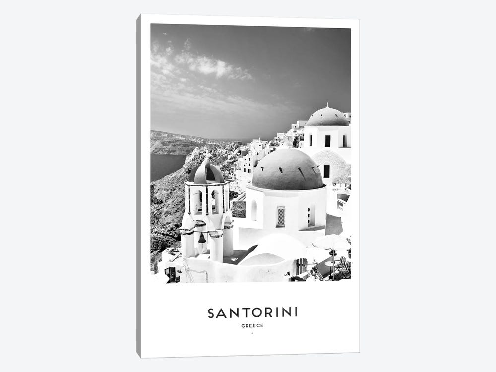 Santorini Greece Black And White by Naomi Davies 1-piece Canvas Print