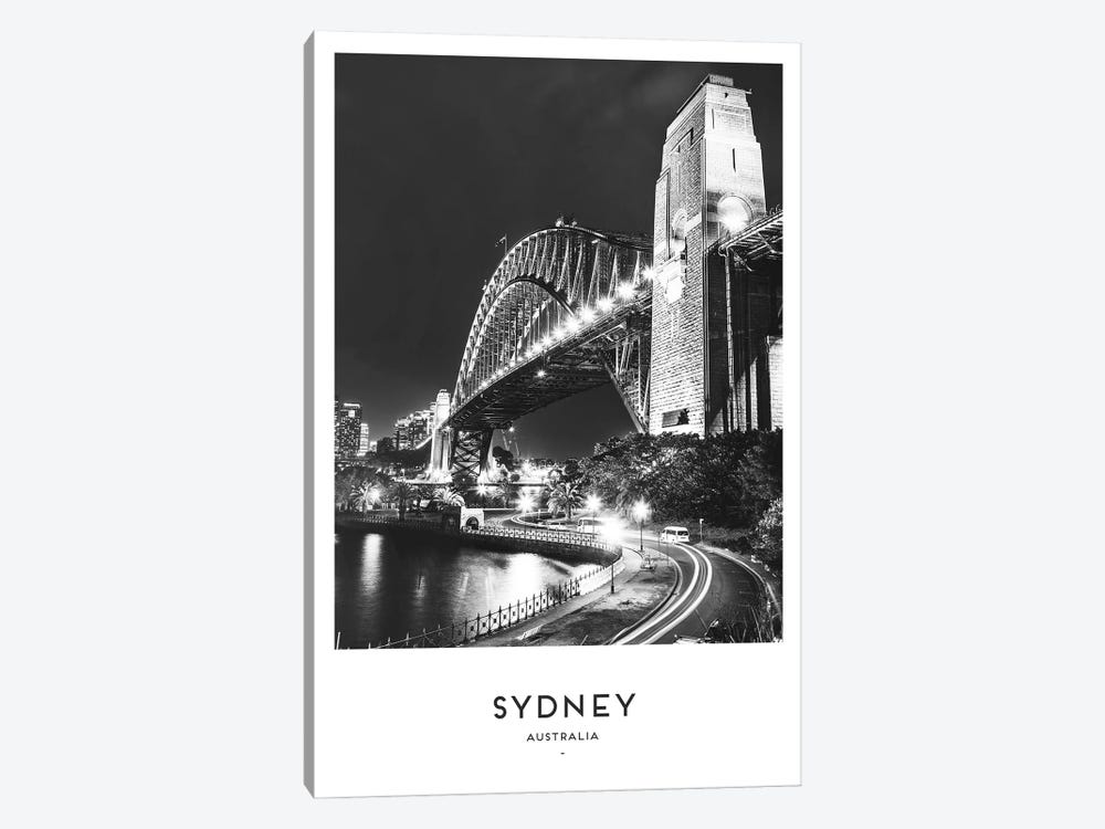 Sydney Harbour Bridge Black And White by Naomi Davies 1-piece Canvas Art