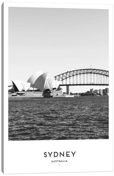 Sydney Australia Black And White Canvas Art Print - Sydney Art