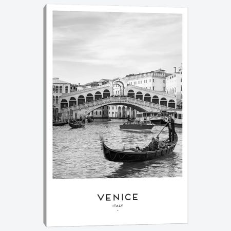 Venice Gonzola Black And White Canvas Print #NMD74} by Naomi Davies Canvas Art Print
