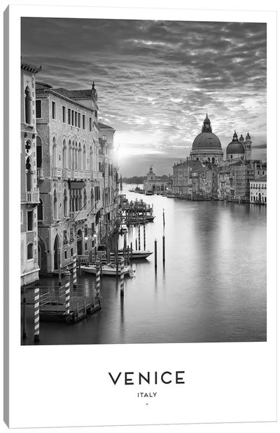 Venice Italy Black And White Canvas Art Print - Italy Art