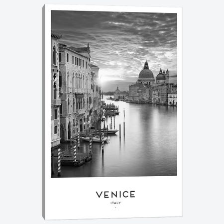 Venice Italy Black And White Canvas Print #NMD75} by Naomi Davies Canvas Art Print