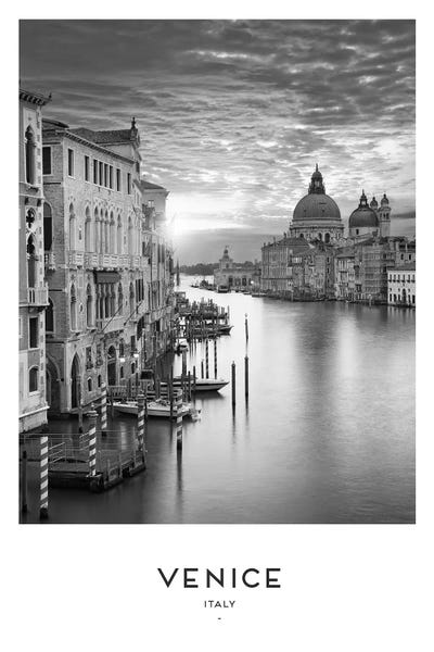 Large Photography - Canvas Prints: Venice Italy Black And White by Naomi Davies