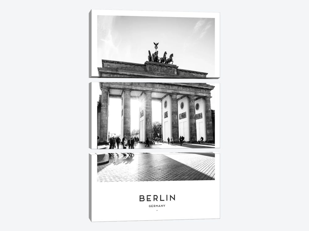Berlin Germany Black And White by Naomi Davies 3-piece Canvas Art