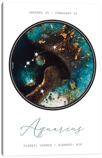 Aquarius Constellation Canvas Art Print - Naomi Davies