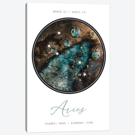 Aries Constellation Canvas Print #NMD83} by Naomi Davies Canvas Art Print