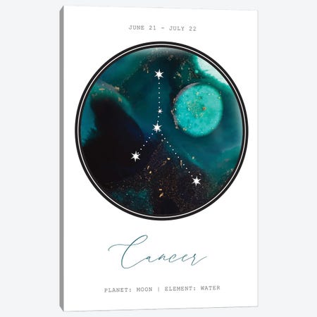 Cancer Constellation Canvas Print #NMD84} by Naomi Davies Canvas Wall Art